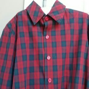 Beaux et belles boy red plaid button down size 6